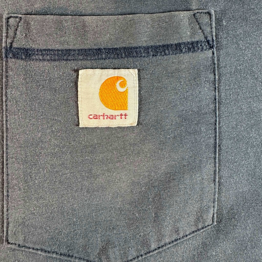 Carhartt Mens 2XL Loose Fit Short Sleeve Henley Pocket T-Shirt Black Workwear - Picture 2 of 9